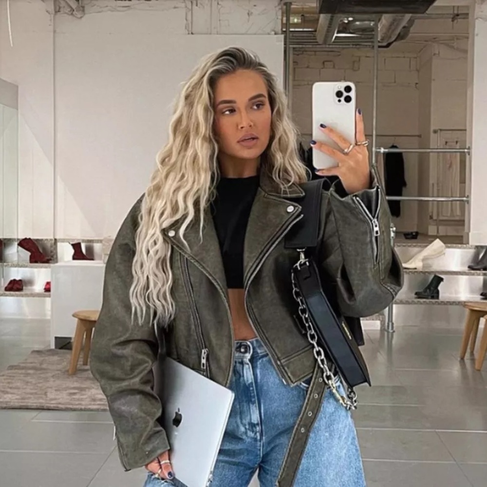 Zara faux leather Biker Jacket